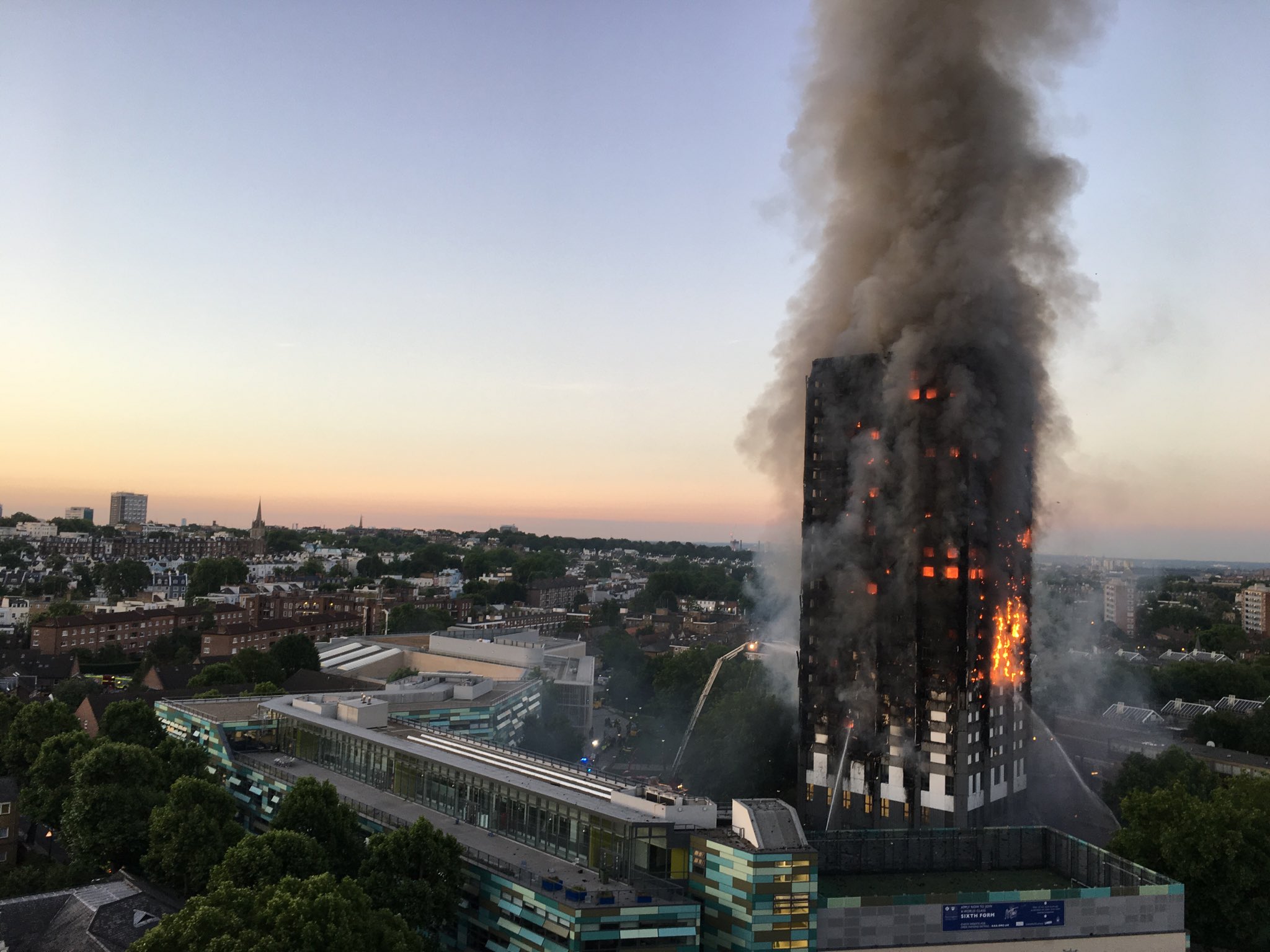 Grenfell Tower fire wider view